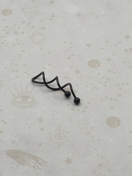 Stainless Steel Spiral Naval Rings in Black or Electroplate Rainbow Colours