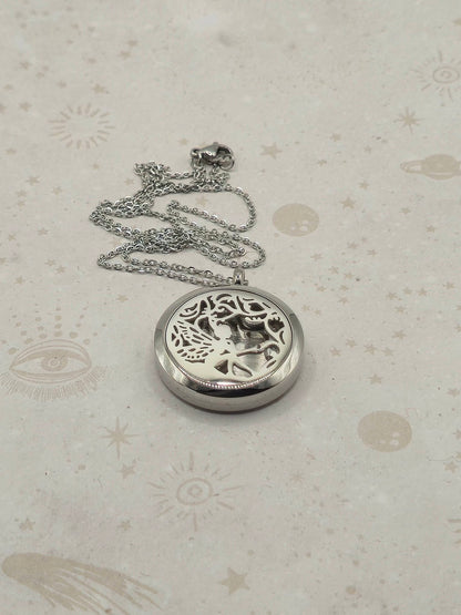 316 Stainless Steel Diffuser Locket Pendant Necklace, Stainless Steel Colour: Fairy Design