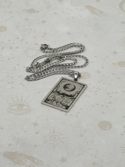Tarot Card 201 Stainless Steel Pendant Necklace, Laser Engraved Pattern