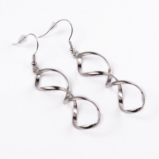 Helix 304 Stainless Steel Dangle Earrings, Hypoallergenic Earrings, Stainless Steel Color