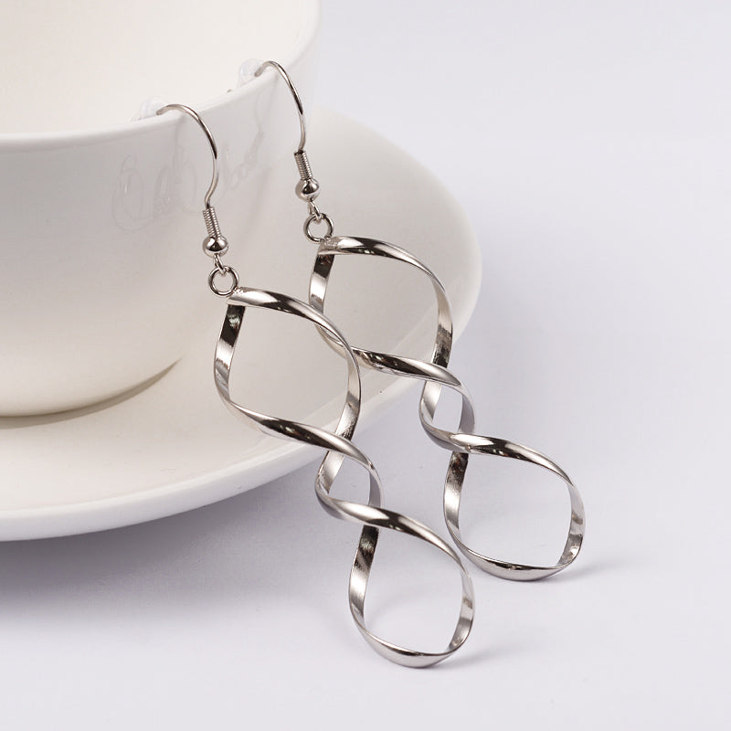 Helix 304 Stainless Steel Dangle Earrings, Hypoallergenic Earrings, Stainless Steel Color