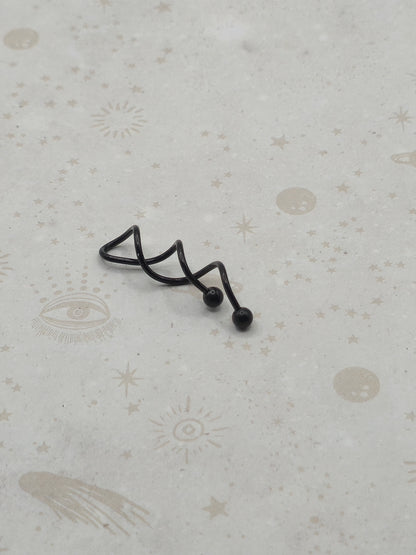 Stainless Steel Spiral Naval Rings in Black or Electroplate Rainbow Colours