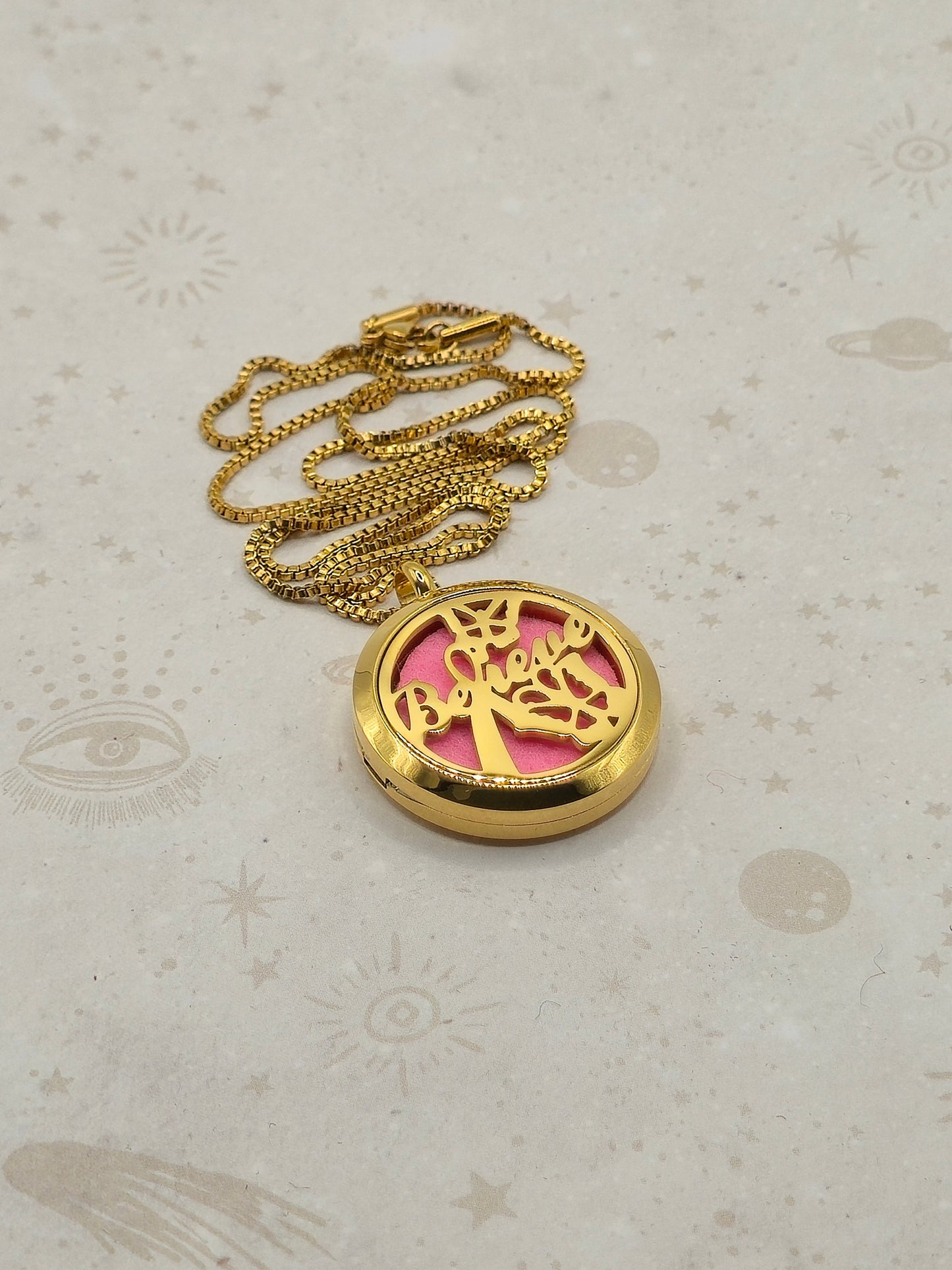 316 Stainless Steel Diffuser Locket Pendant Necklace, Stainless Steel Colour: Believe Design