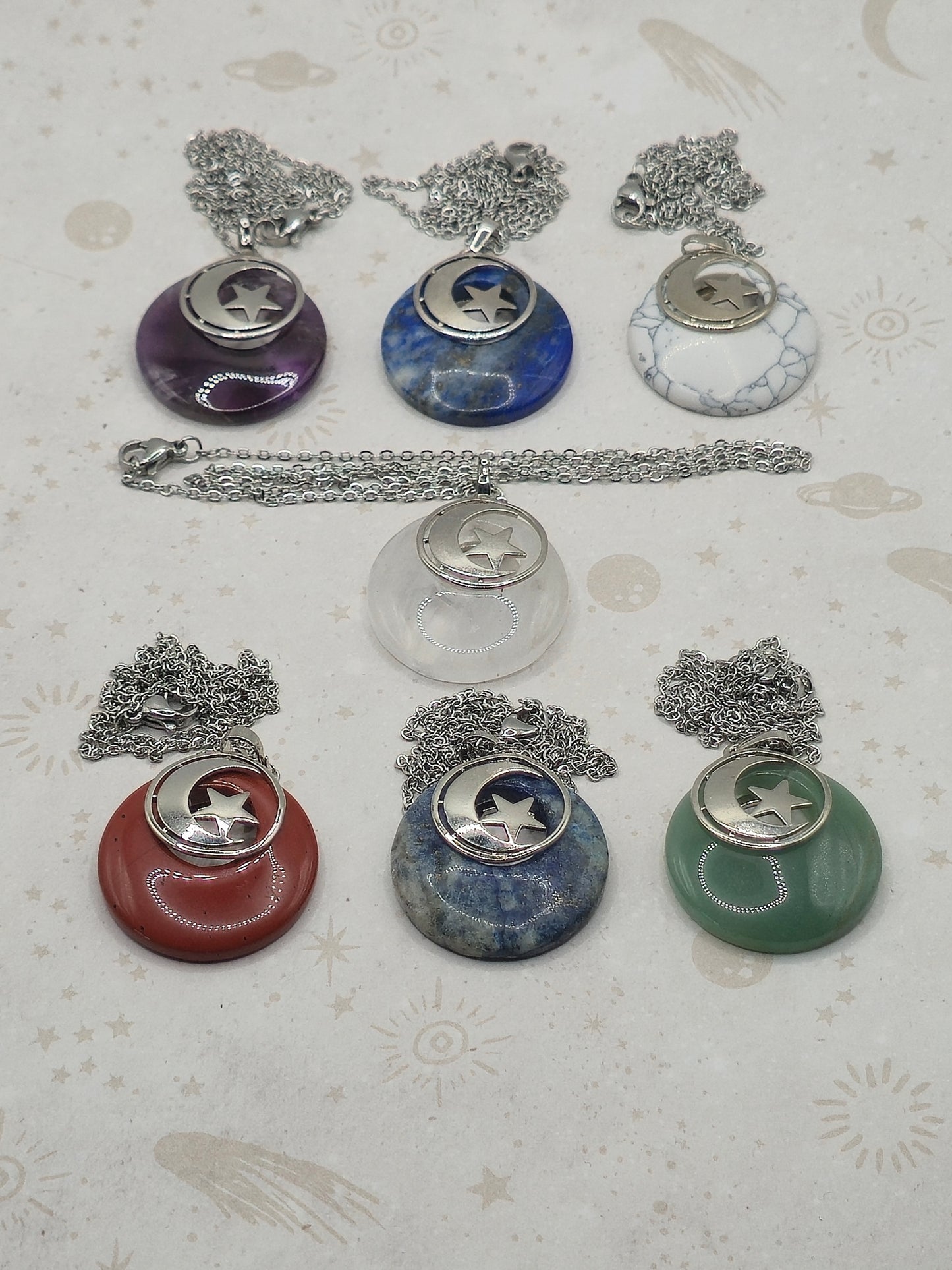Natural Semi-Precious Stone Pendant Necklace