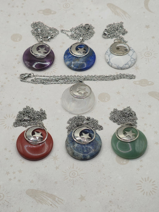 Natural Semi-Precious Stone Pendant Necklace